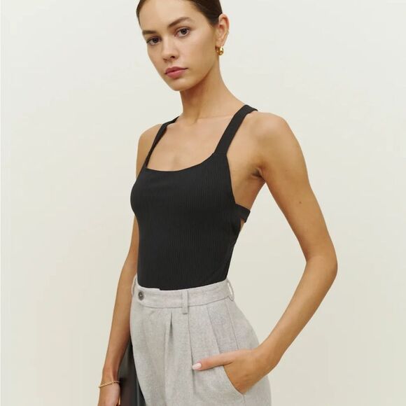 Reformation Reverie knit thong black bodysuit XL $88 - Picture 3 of 5